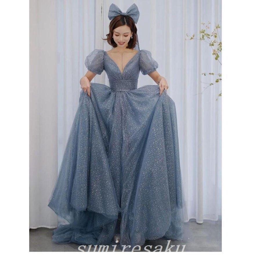 種類豊富な品揃え 卒業式 披露宴 二次会 お呼ばれ 結婚式ドレス 40代 30代 代 パーディードレス ロング丈 ウエディングドレス 成人式 大人 上品 ワンピース Vネック ビアノ Aライン サイズ 2xl Proksi Si