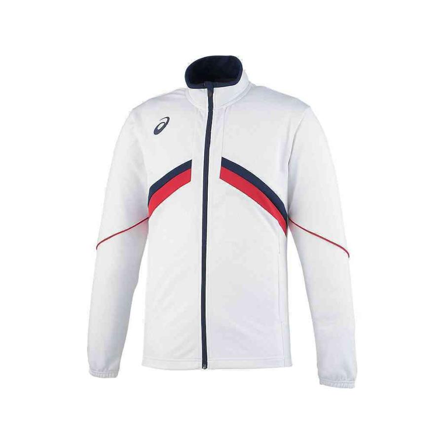 アシックス XAT12T トレーニングジャケット ホワイト（01）｜sumitasports