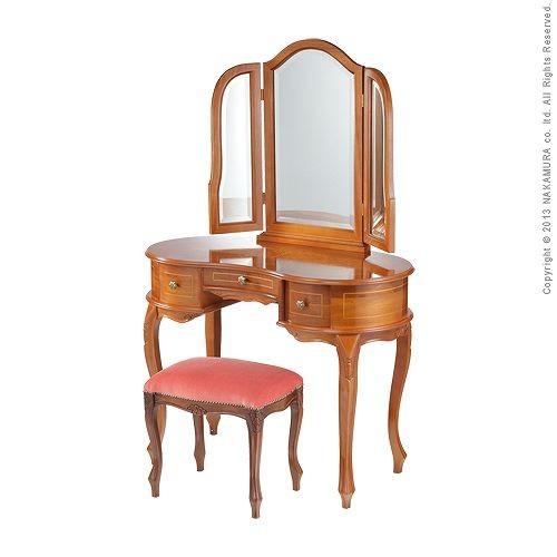 イタリア 家具 ヴェローナクラシック 猫脚象嵌ドレッサー&スツール 猫