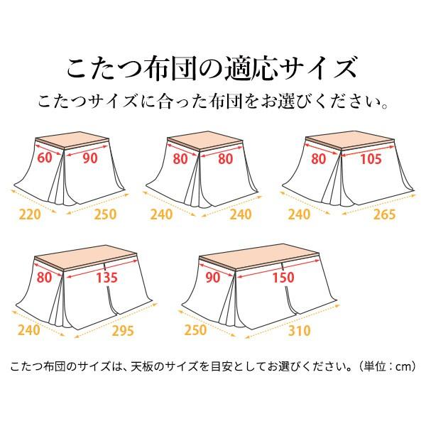 リバーシブルコーデュロイダイニングこたつ布団-ロア 80x80cmこたつ用(240x240cm) SAI 彩 正方形 省スペース こたつ布団単品 保温 掛け布団 コタツ_11