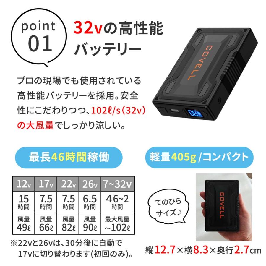 空調冷風ウェア専用バッテリー＆ファンセット（32V） KW-BFSET24 | ブランド登録なし | 02