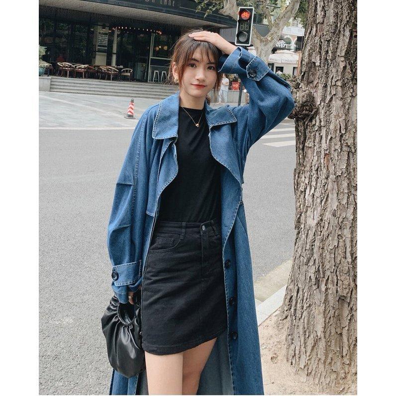 超熱 春 50代 40代 30代 代 スプリングコート ファッション レディース ロングコート 秋 ウエストベルト マキシ丈 デニムロングコート カジュアル 女性 長袖 サイズ L Acte Paris Org