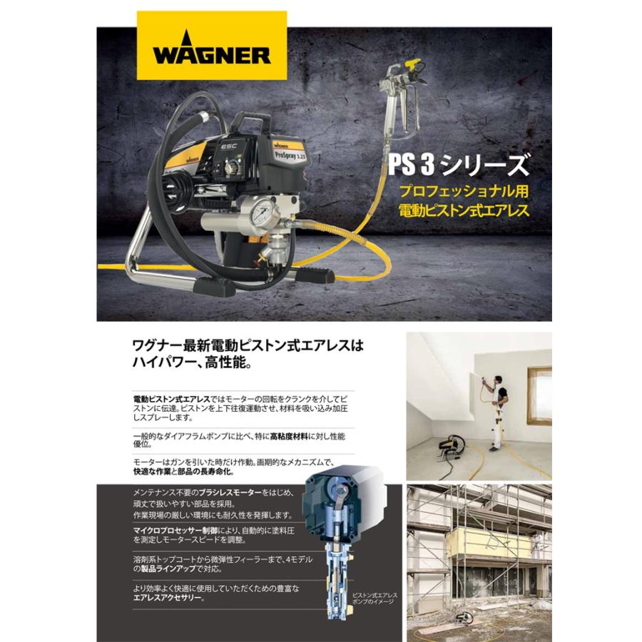 ワグナー社の 電動ピストン式エアレス塗装機 「PS3- 34」 パワフルかつハイテクノロジー、大規模塗装向きピストンポンプエアレス
