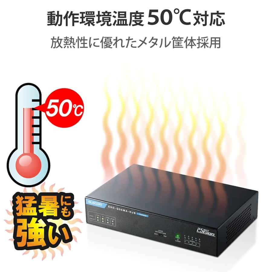 エレコム(ELECOM)スイッチングハブ 5ポート 2.5ギガ対応 金属筐体