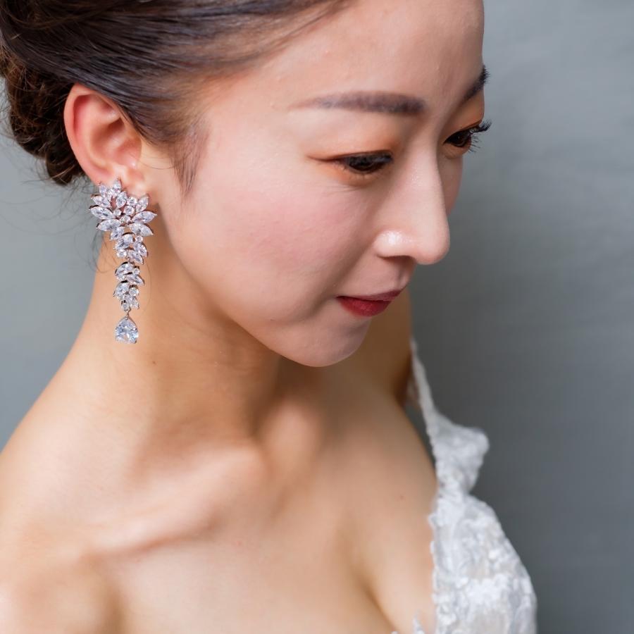 ウェディング アクセサリー【キュービックジルコニア ロングイヤリング(ピアス選択可能)】 |  | 05