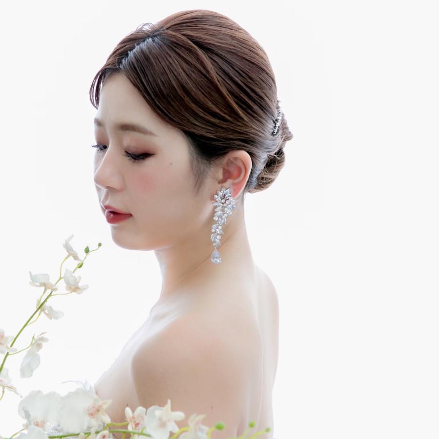 ウェディング アクセサリー【キュービックジルコニア ロングイヤリング(ピアス選択可能)】 |  | 04