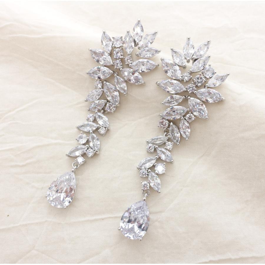 ウェディング アクセサリー【キュービックジルコニア ロングイヤリング(ピアス選択可能)】 |  | 07