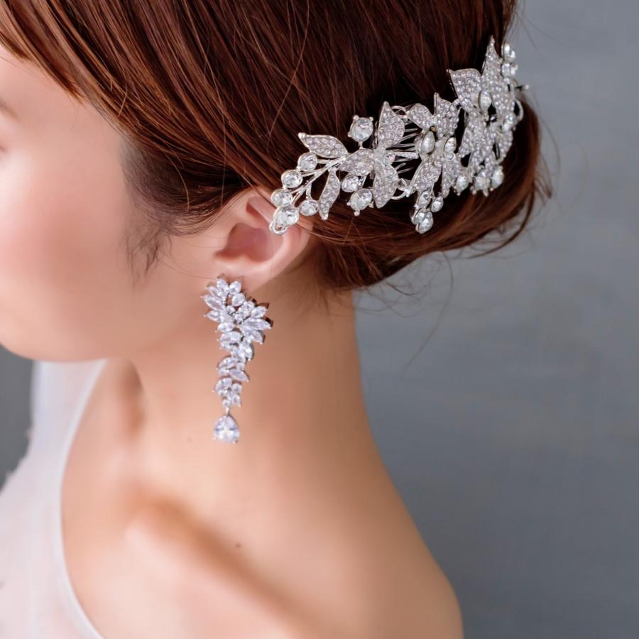 ウェディング アクセサリー【キュービックジルコニア ロングイヤリング(ピアス選択可能)】 |  | 03