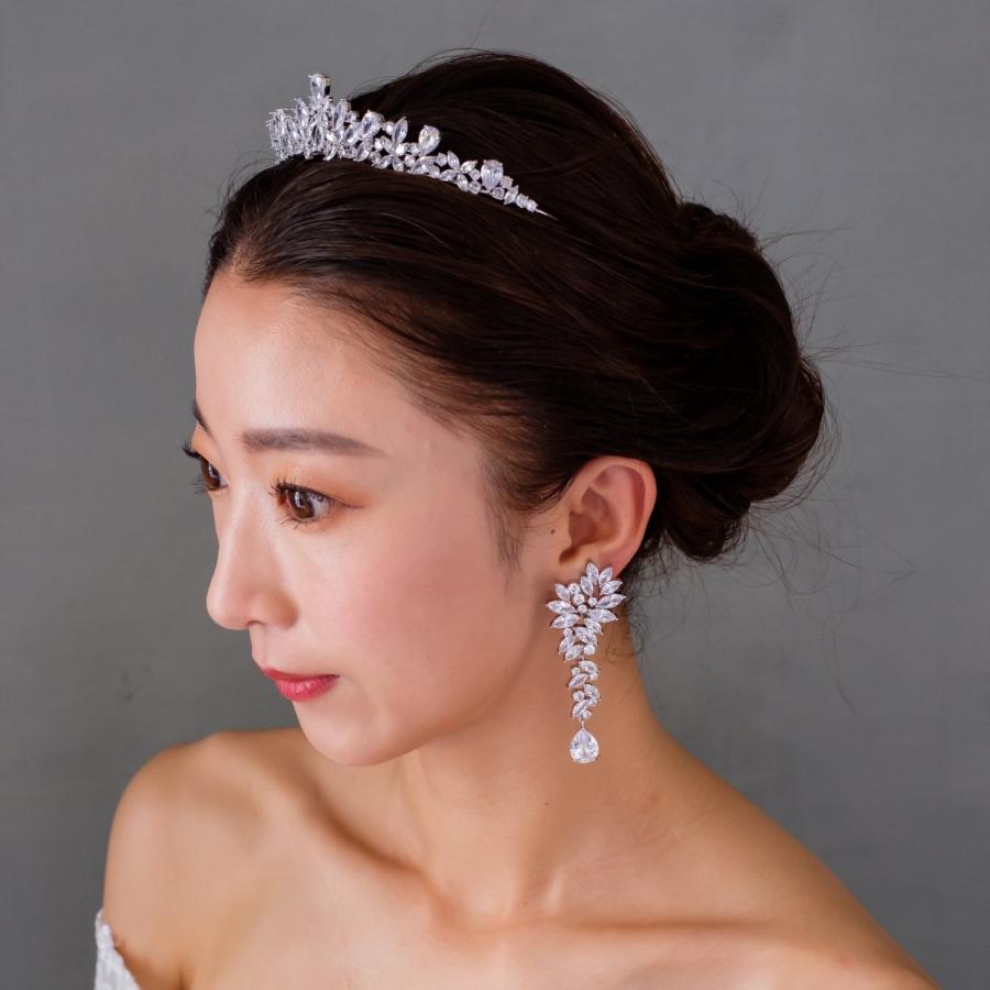 ウェディング アクセサリー【キュービックジルコニア ロングイヤリング(ピアス選択可能)】 |  | 06