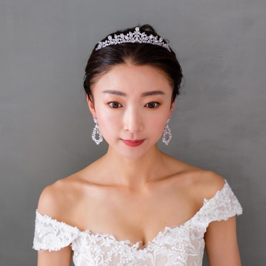 ウェディング アクセサリー【ジルコニア フラワー リース ピアス（ or イヤリングより選択）】 |  | 07