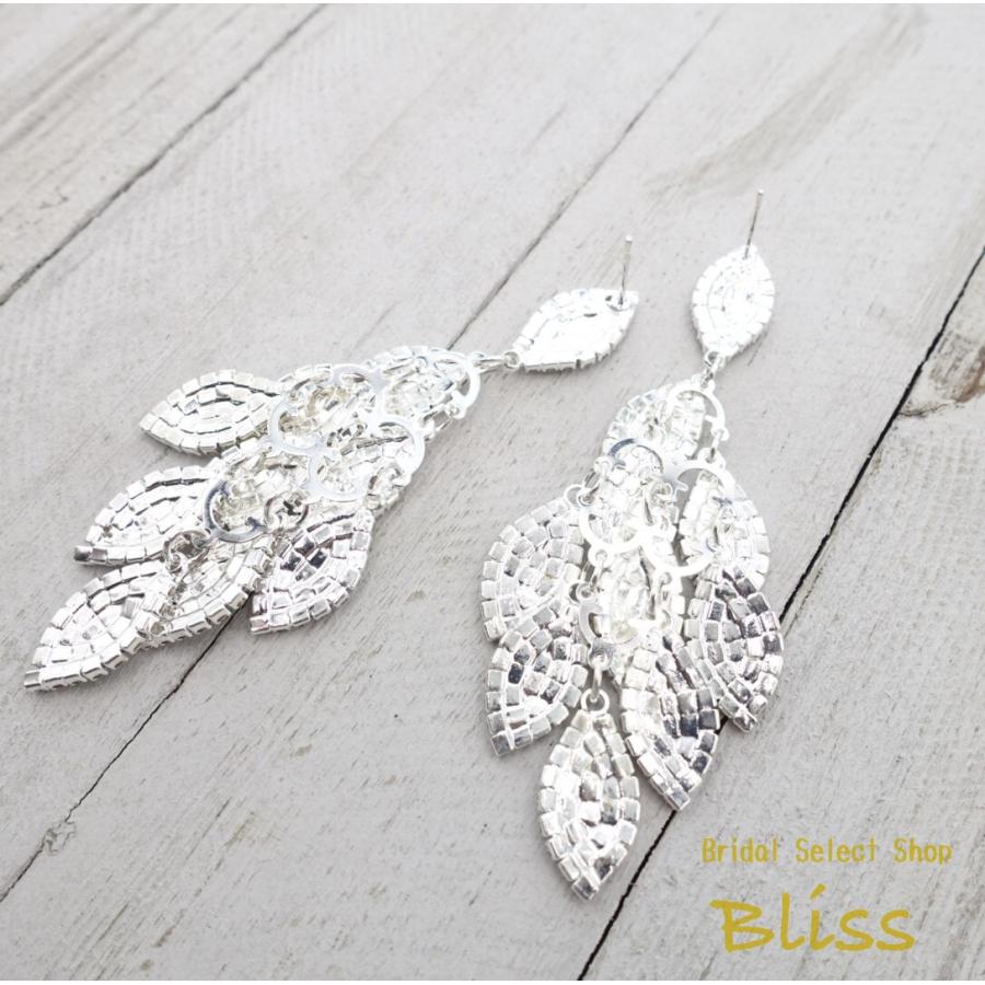 ウェディング アクセサリー【リーフビジューピアス　シルバー or ゴールドより選択（or イヤリング選択 】 |  | 04