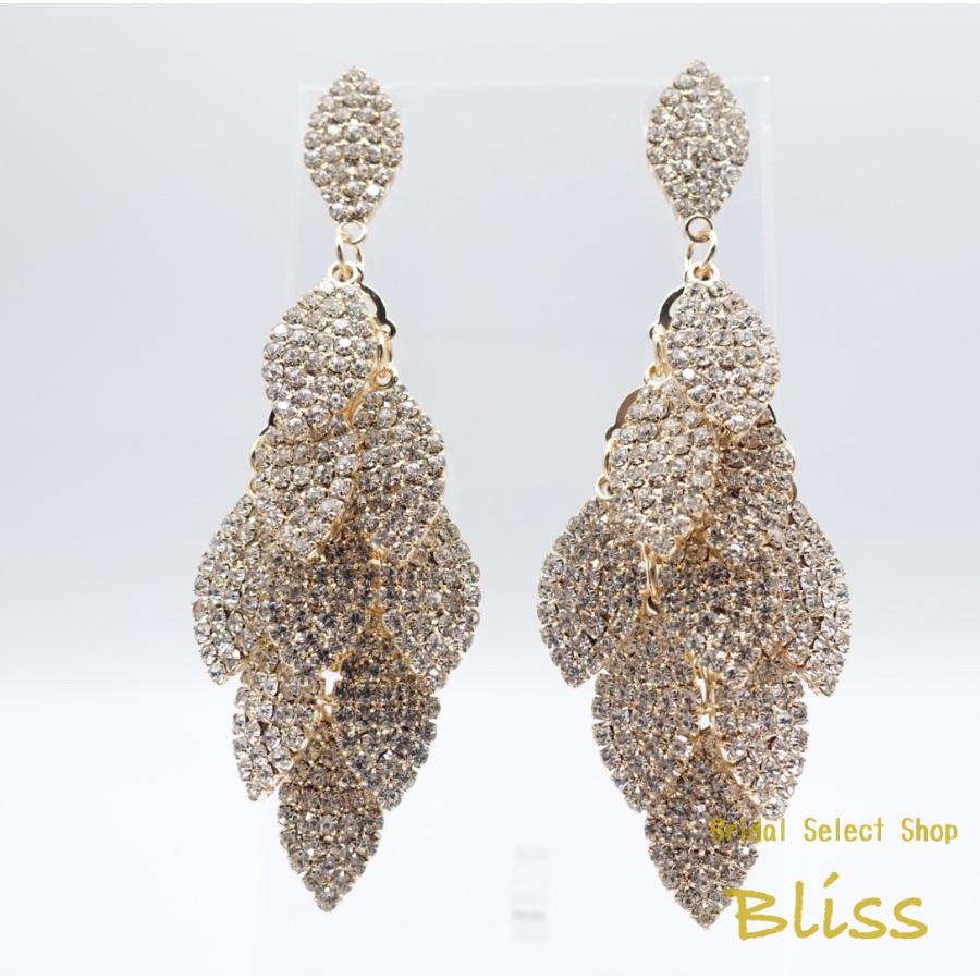 ウェディング アクセサリー【リーフビジューピアス　シルバー or ゴールドより選択（or イヤリング選択 】 |  | 06