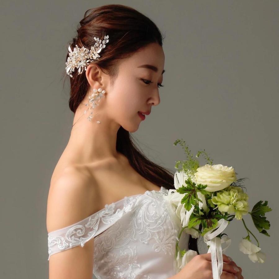 ウェディング アクセサリー 【小枝 ナチュラル イヤリング】 色：マットシルバーorピンクゴールドより選択 ブライダル 小物 |  | 06