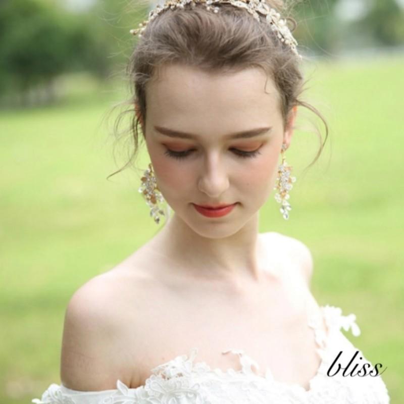 ウェディング アクセサリー【小枝 ゴールド リーフ イヤリング】 |  | 05