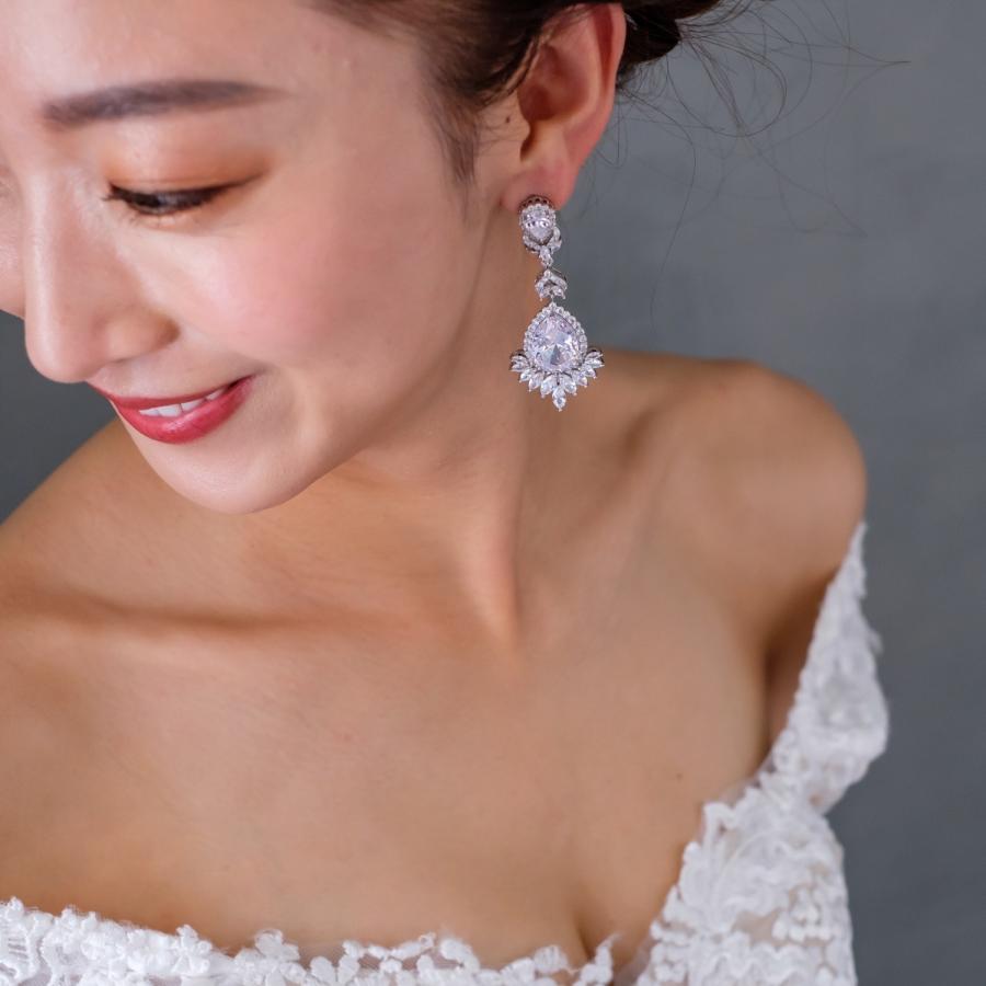 ウェディング アクセサリー【ジルコニア ロングシャンデリア ピアス（or イヤリング選択）】 |  | 01