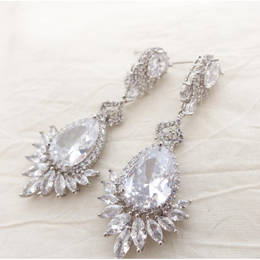 ウェディング アクセサリー【ジルコニア ロングシャンデリア ピアス（or イヤリング選択）】 |  | 02