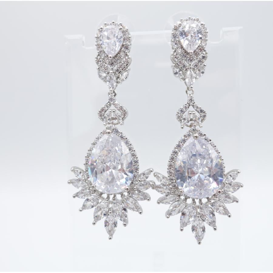 ウェディング アクセサリー【ジルコニア ロングシャンデリア ピアス（or イヤリング選択）】 |  | 03