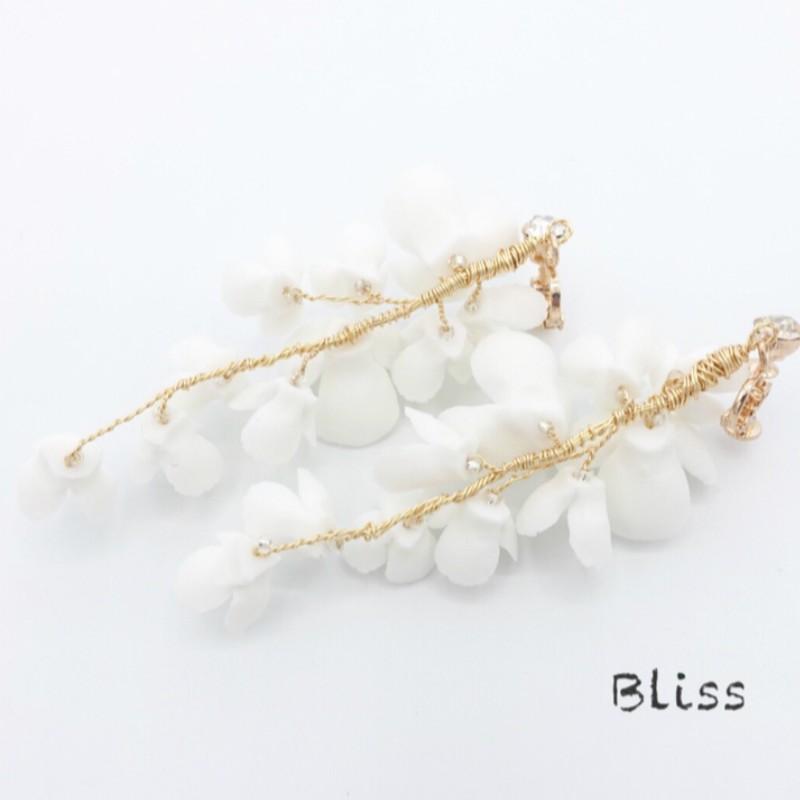 ウェディング アクセサリー【ホワイトフラワー ロングイヤリング】 |  | 03