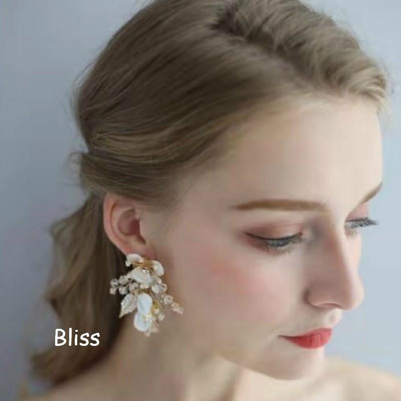 ウェディング アクセサリー【小枝 メタルフラワーリーフ イヤリング】 |  | 04