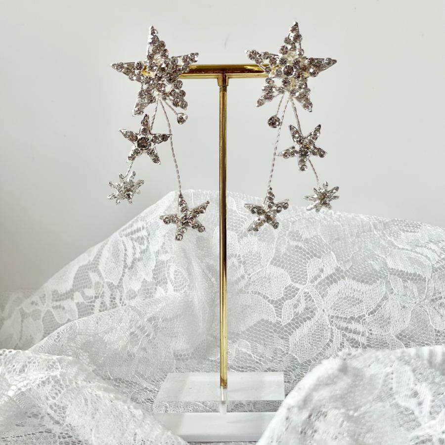 ウェディング アクセサリー【スターモチーフ  シューティングスターイヤリング】 | 