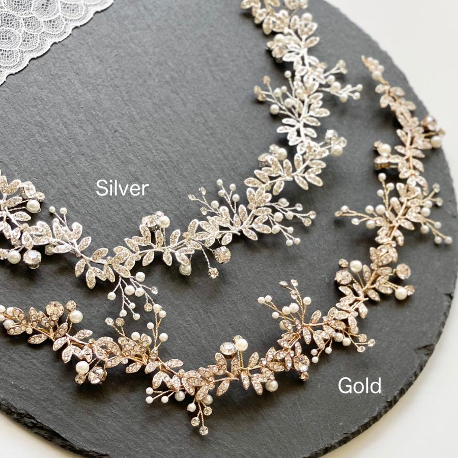 ウェディング アクセサリー【小枝クリスタル ビジュー ヘッドドレス】 |  | 01