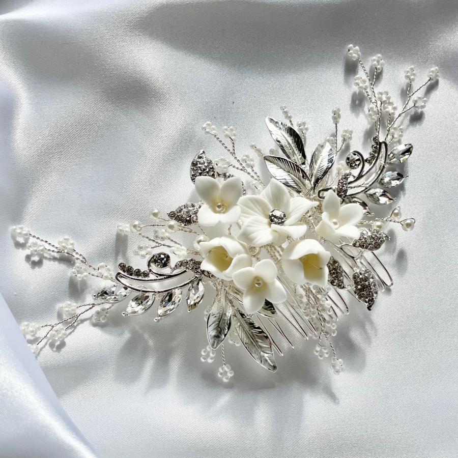 ウェディング アクセサリー【フラワー ヘッドドレス】ブライダル 小枝 髪飾り 結婚式 |  | 04