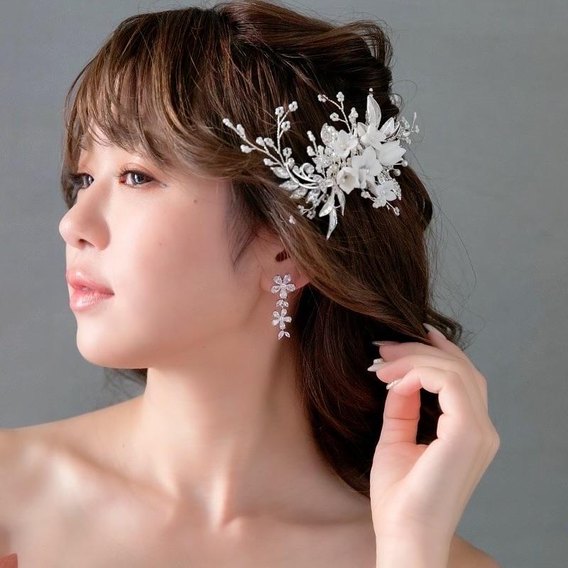 ウェディング アクセサリー【フラワー ヘッドドレス】ブライダル 小枝 髪飾り 結婚式 |  | 05
