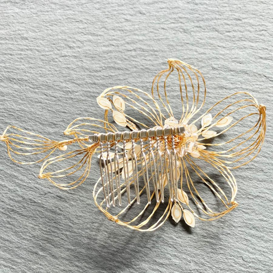 ウェディング アクセサリー【透かし ゴールド フラワー ヘッドドレス】 |  | 05