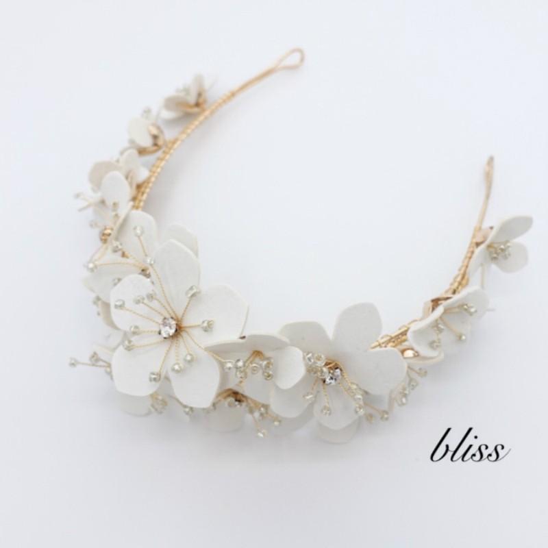 ウェディング アクセサリー【ホワイトフラワーティアラ】ブライダル 髪飾り |  | 03