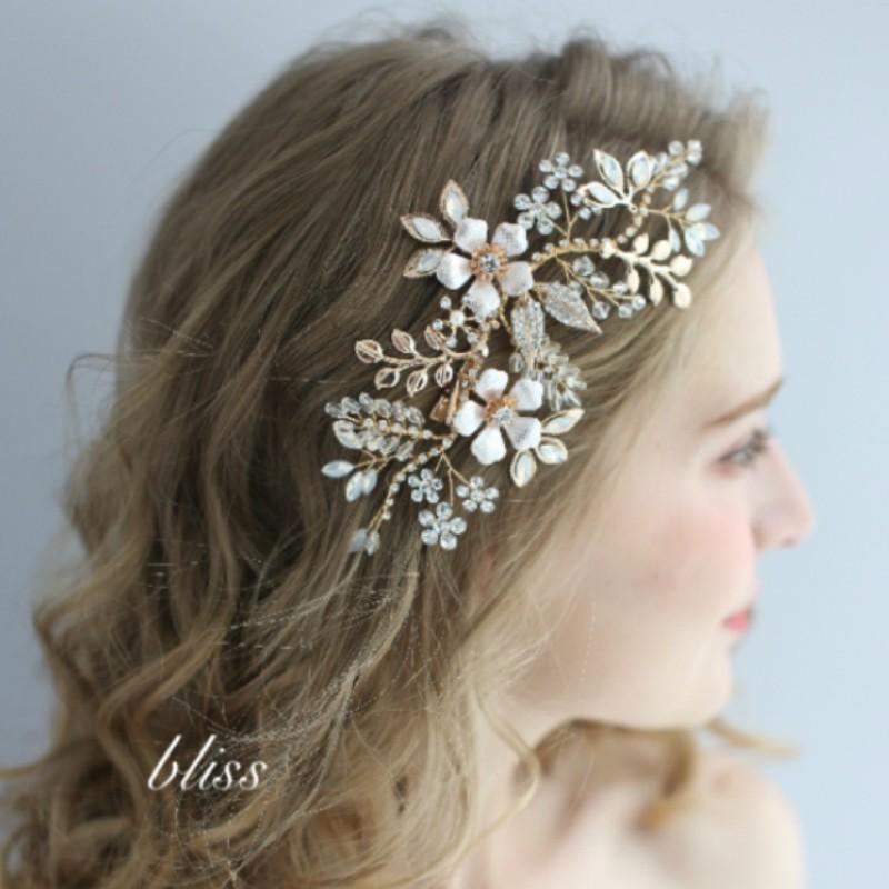 ウェディング アクセサリー【小枝 ナチュラル ボタニカル フラワー ヘッドドレス】ブライダル  髪飾り |  | 04