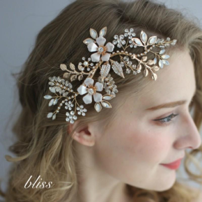 ウェディング アクセサリー【小枝 ナチュラル ボタニカル フラワー ヘッドドレス】ブライダル  髪飾り |  | 05