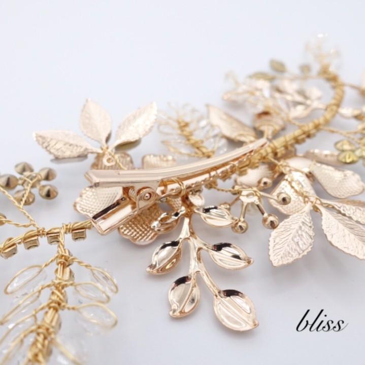 ウェディング アクセサリー【小枝 ナチュラル ボタニカル フラワー ヘッドドレス】ブライダル  髪飾り |  | 06