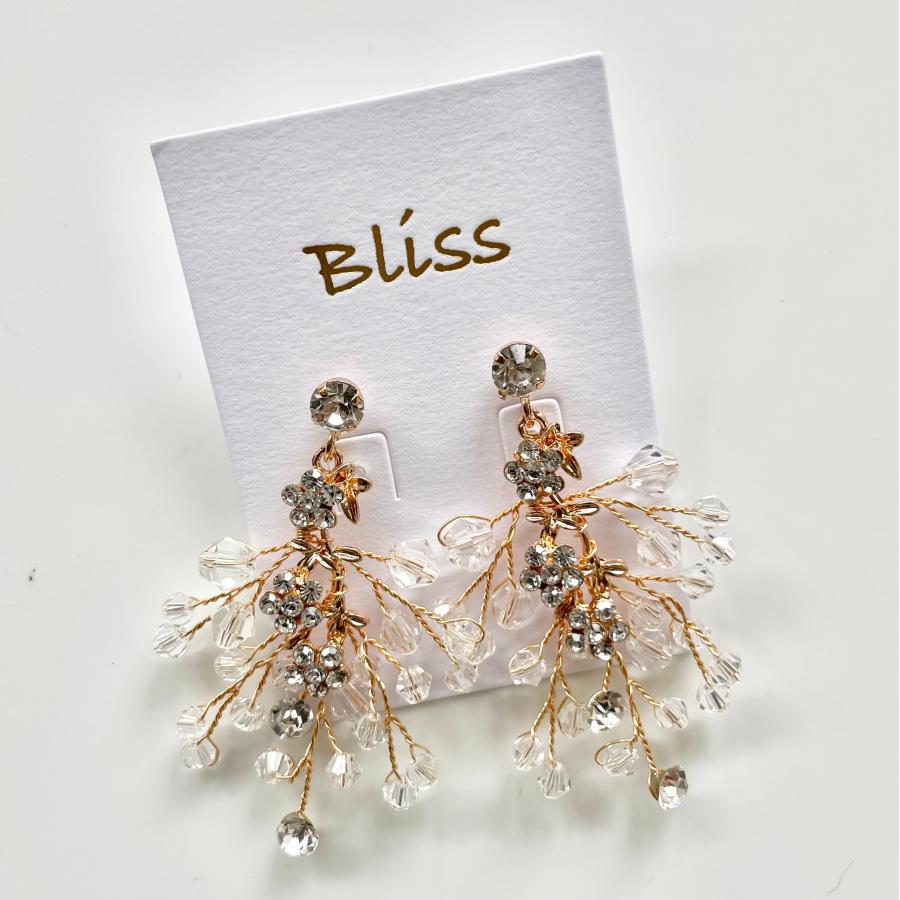 ウェディング アクセサリー【華やか 小枝ゴールドフラワーバレッタ＆小枝イヤリング】 |  | 03