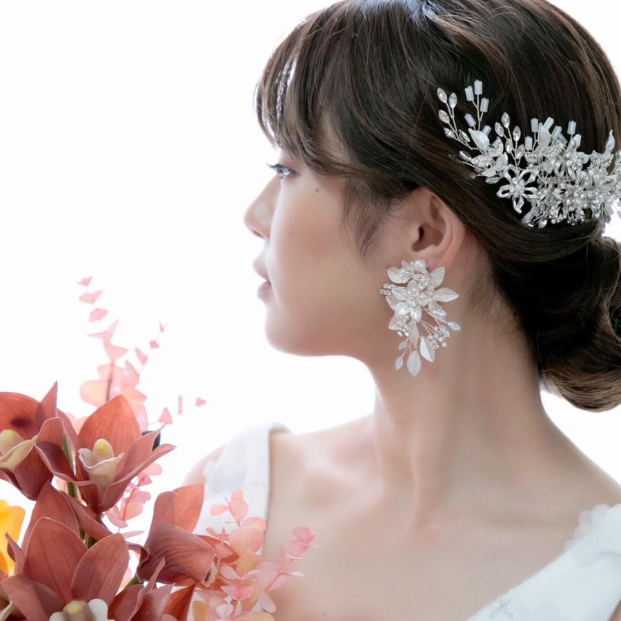 ウェディング アクセサリー【フラワー＆リーフクリスタル ヘッドドレス カラー:シルバー or ゴールドより選択】 |  | 04