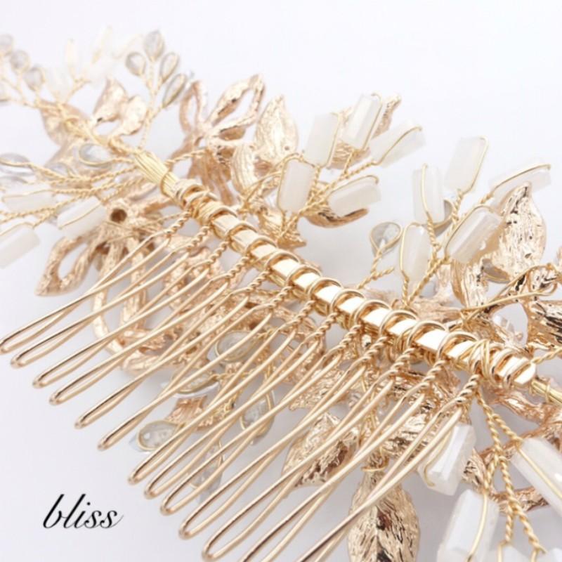 ウェディング アクセサリー【フラワー＆リーフクリスタル ヘッドドレス カラー:シルバー or ゴールドより選択】 |  | 07