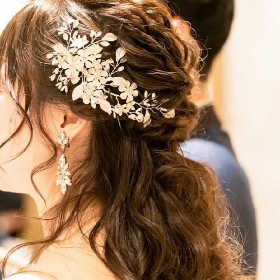 ウェディング アクセサリー【小枝 マットフラワー＆リーフヘッドドレス】 |  | 12