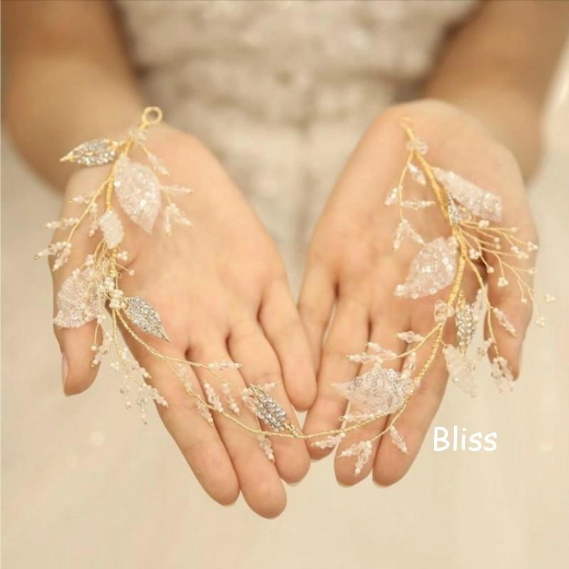 ウェディング アクセサリー【小枝リーフレースクリスタルヘッドドレス】 |  | 01