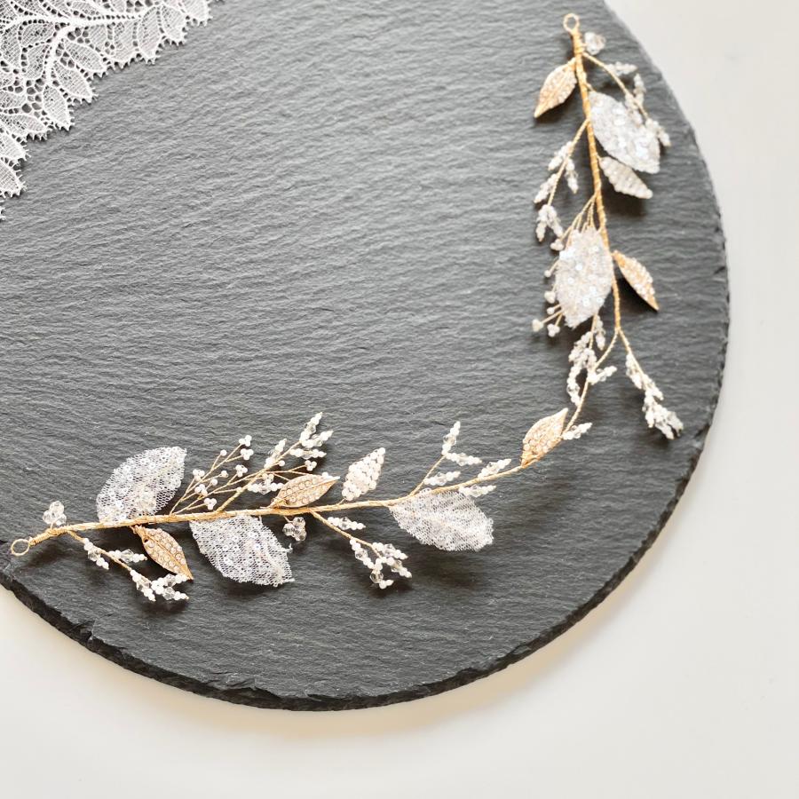 ウェディング アクセサリー【小枝リーフレースクリスタルヘッドドレス】 |  | 02