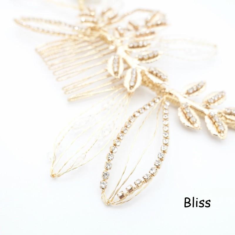 ウェディング アクセサリー【ゴールドワイヤーリーフクリスタル ヘッドドレス】 |  | 04