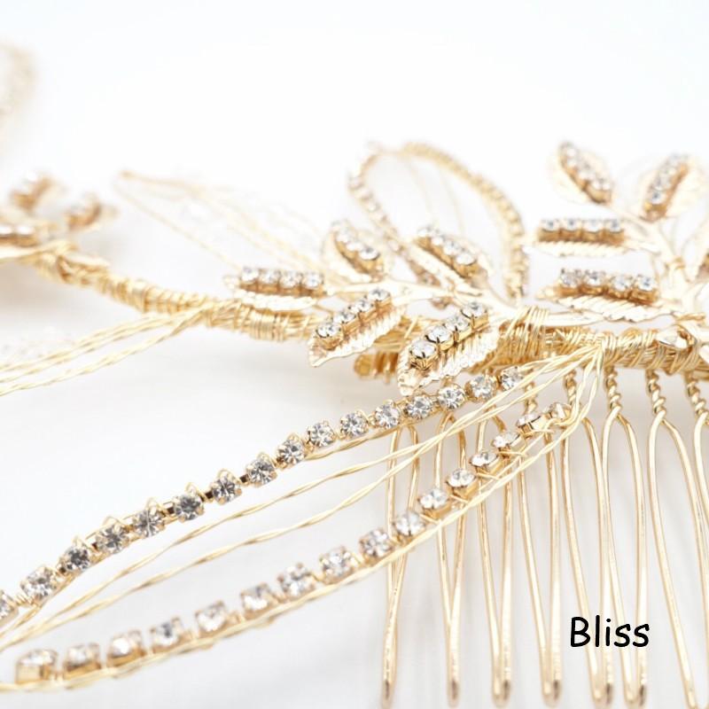 ウェディング アクセサリー【ゴールドワイヤーリーフクリスタル ヘッドドレス】 |  | 05