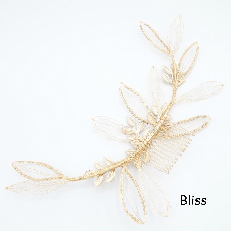 ウェディング アクセサリー【ゴールドワイヤーリーフクリスタル ヘッドドレス】 |  | 06