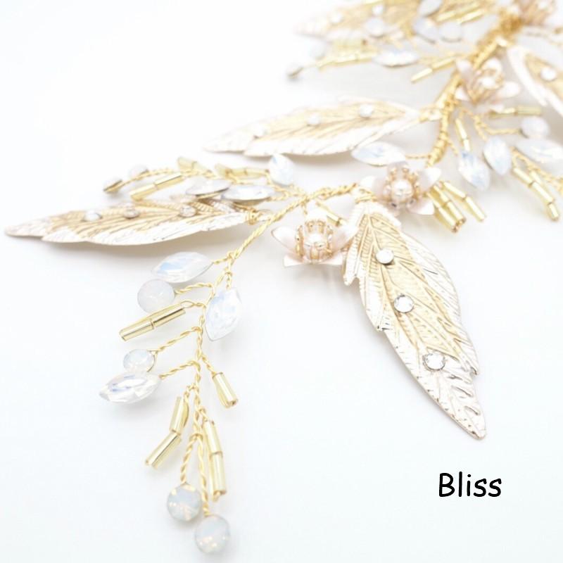 ウェディング アクセサリー【小枝 ゴールド グラデーション リーフ ヘッドドレス】 |  | 03