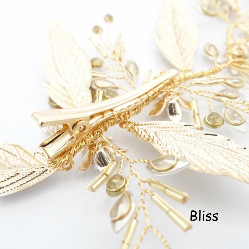 ウェディング アクセサリー【小枝 ゴールド グラデーション リーフ ヘッドドレス】 |  | 06