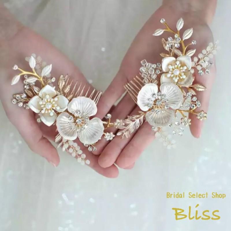 ウェディング アクセサリー【小枝 ゴールド ビンテージ フラワー ヘッドドレス】 |  | 04