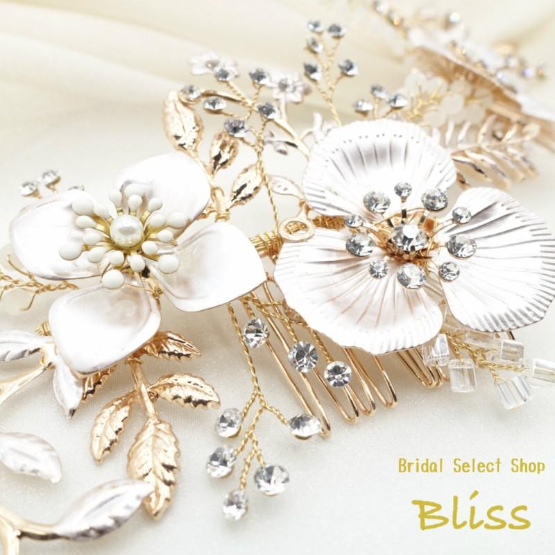 ウェディング アクセサリー【小枝 ゴールド ビンテージ フラワー ヘッドドレス】 |  | 05