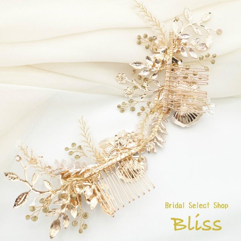 ウェディング アクセサリー【小枝 ゴールド ビンテージ フラワー ヘッドドレス】 |  | 06