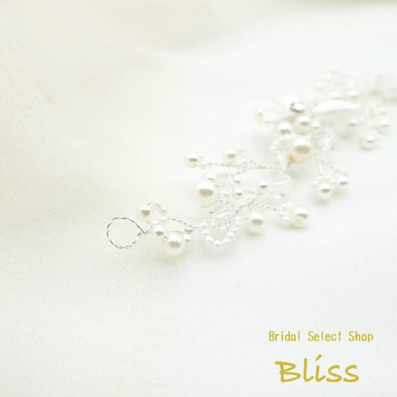 ウェディング アクセサリー【小枝 ビジュー＆パール ヘッドドレス シルバー】 |  | 04