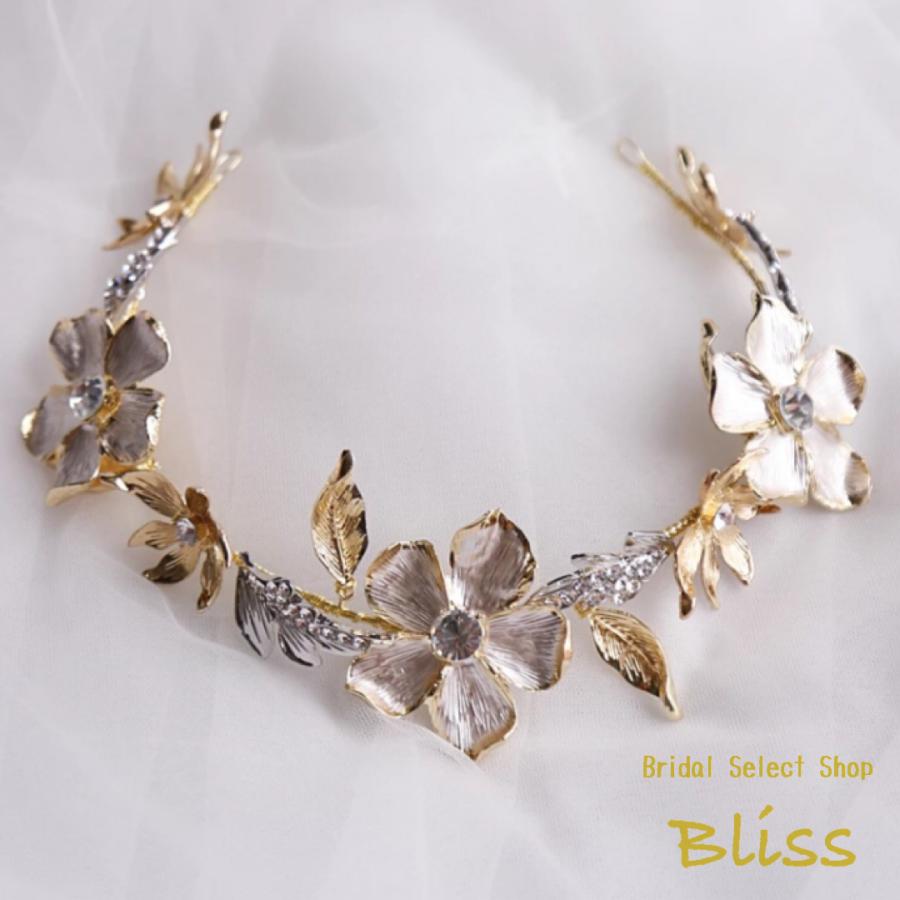 ウェディング アクセサリー【小枝  グラン フラワー ヘッドドレス】ブライダル 髪飾り |  | 01