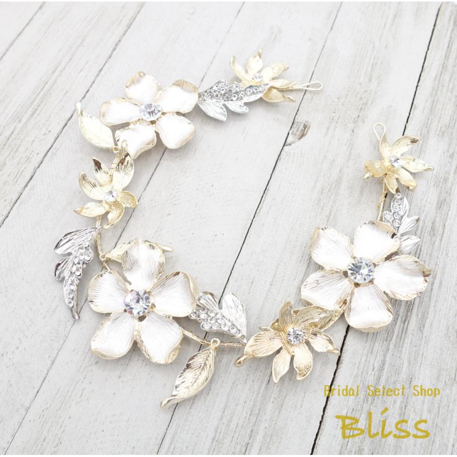 ウェディング アクセサリー【小枝  グラン フラワー ヘッドドレス】ブライダル 髪飾り |  | 03