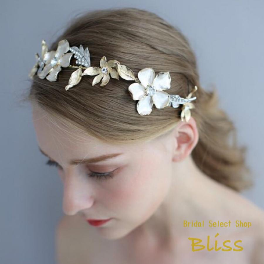 ウェディング アクセサリー【小枝  グラン フラワー ヘッドドレス】ブライダル 髪飾り |  | 06